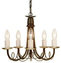 Elstead lampa wisząca Minster 5xE14 czarno/złota MN5-BLK-GOLD