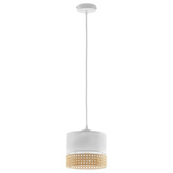 TK Lighting lampa wisząca Paglia E27 biało/naturalna 6534