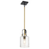 Quintiesse lampa wisząca Kitner E27 czarno/mosiężna QN-KITNER-P-NBR