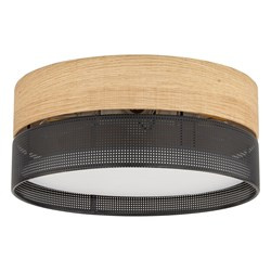 TK Lighting plafon Nicol 4xE27 czarno/drewniany 4800