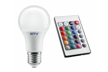 GTV żarówka LED E27 z pilotem RGBW 9W 830lm 3000K LD-PC2A60RGBW-9W