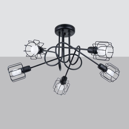 Sollux plafon Beluci 5xE14 czarny SL.1119