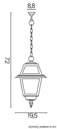 Su-ma lampa wisząca zewnętrzna Witraż E27 czarna/patyna IP43 K 1018/1/N