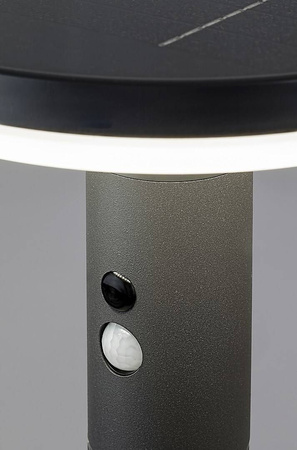 Rabalux lampa ogrodowa stojąca solarna Alaska z czujnikiem ruchu LED 10W 250lm 4000K antracytowo/biała IP44 77018