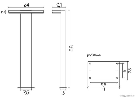 Su-ma lampa stojąca zewnętrzna LED Fler 10W 720lm 4000K popielata 58cm IP54 17602-580 DG