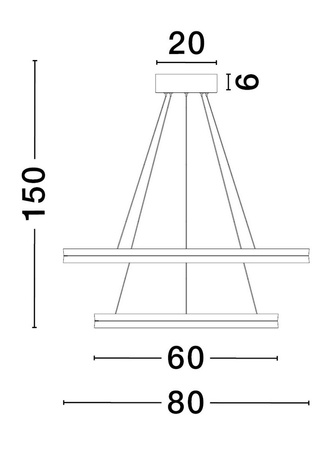 Luces Exclusivas lampa wisząca LED Bane ściemnialna Ø 80 cm 98W 7643lm 3000K IP20 czarno/złota LE43226