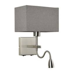 Italux kinkiet Norte E27 + LED 3W 350lm 3000K nikiel WL-1122-2-BL-SN-RC-GR