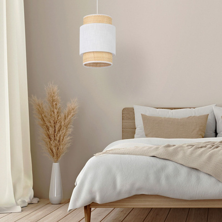 TK Lighting lampa wisząca Boho E27 biało/naturalna 5652