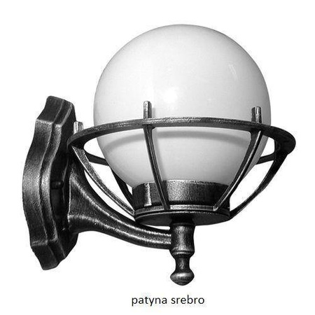 Su-ma kinkiet zewnętrzny Kule z koszykiem 200 E27 czarny/patyna IP43 K 3012/1/KPO OP