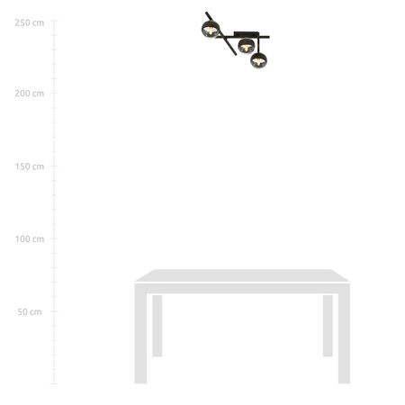 Emibig plafon Smart 3 3xE14 czarny 1105/3