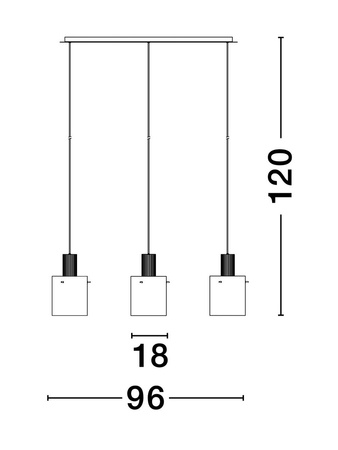 Luces Exclusivas lampa wisząca LED Oran E27 3x12W IP20 czarna LE44245