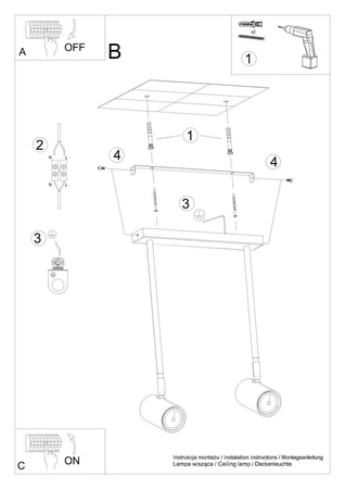 Sollux plafon (reflektorki) Norano 2 2xGU10 czarny SL.1075