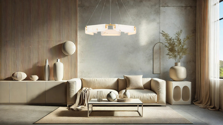 Luces Exclusivas lampa wisząca LED Mairana ściemnialna Ø 93 cm 45W 2707lm 3000K IP20 złota LE44617