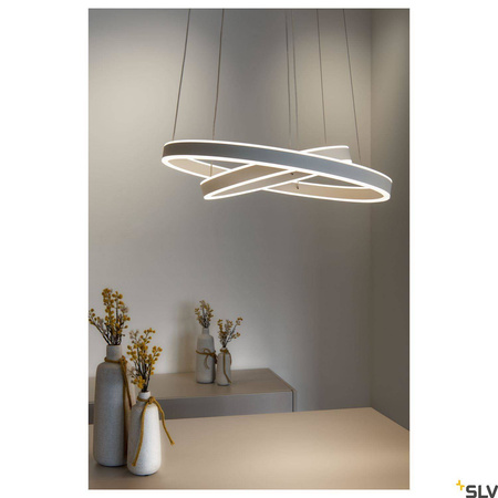 SLV lampa wisząca LED One Double 35W 1270lm 2700/3000K 130° ściemnialna biała Ø60cm 1004766
