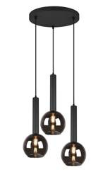 Trio lampa wisząca Clayton 3xE27 czarna 310390332