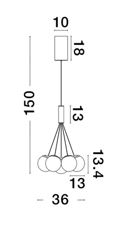 Luces Exclusivas lampa wisząca LED Abala ściemnialna Ø 36 cm 49W 2240lm 3000K IP20 czarna LE43309