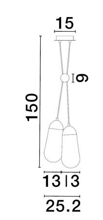 Luces Exclusivas lampa wisząca LED Baden E14 2x5W IP20 czarna LE43375