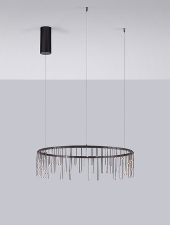 Luces Exclusivas lampa wisząca LED Huaraz ściemnialna Ø 65 cm 25W 1875lm 3000K IP20 czarna LE44450