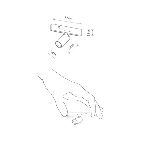 Nowodvorski lampa szynowa Nano-Lvm Spot 1W 65lm 3000K czarna 11712