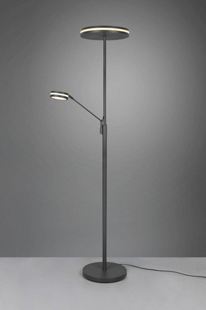 Trio lampa podłogowa LED Franklin 35W 4100lm + 6,5W 650lm 2700/3200/4000K antracytowa ściemnialna 181cm 426510242