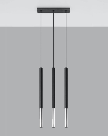 Sollux lampa wisząca Mozaica 3L 3xG9 czarna/chrom SL.0886