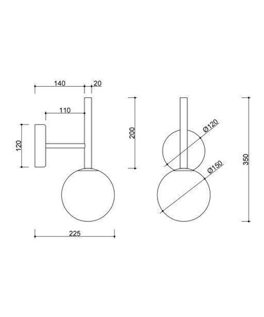 Ummo kinkiet Kop A G9 czarny KPA12000