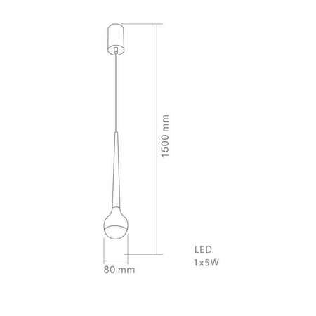 Orlicki Design lampa wisząca LED Cappi Nero 5W 536lm 3000K czarna OR80247