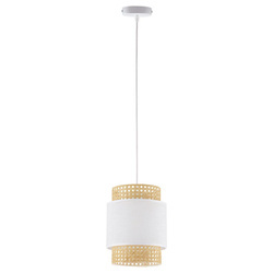 TK Lighting lampa wisząca Boho E27 biało/naturalna 6528