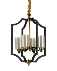 Lumina Deco żyrandol / lampa wisząca Vigatto W4 4xE27 czarno/mosiężna LDP 1224-4 (BK+MD)