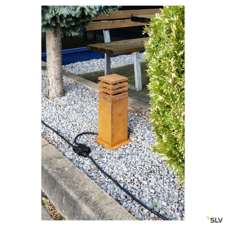 SLV lampa stojąca zewnętrzna LED Rusty 40 Square 9W 90lm 3000K rdzawa 40cm IP55 233427