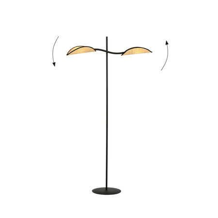 Emibig lampa stojąca Lotus LP2 2xE14 czarno/naturalna 150cm 1108/LP2