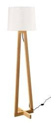 Luces Exclusivas lampa podłogowa Mataro E27 biało/drewniana 164cm LE42099
