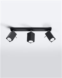 Sollux plafon (reflektorki) Merida 3 3xGU10 czarny SL.0101