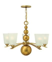 Elstead żyrandol / lampa wisząca Zelda 5xE27 mosiężna HK-ZELDA5-VS