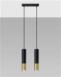 Sollux lampa wisząca Loopez 2 2xGU10 czarno/złota SL.0953