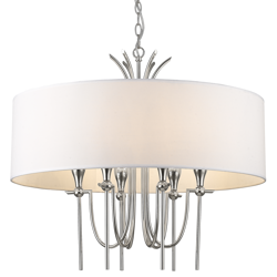 CosmoLight żyrandol / lampa wisząca Las Vegas 6xE14 biała/nikiel P06698NI