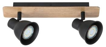 Rabalux kinkiet (reflektorki) Mac 2xGU10 czarno/drewniany 5903