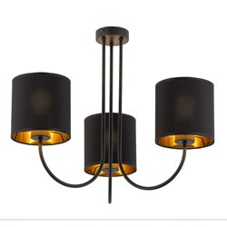 TK Lighting plafon Torens 3xE27 czarno/złoty 4594
