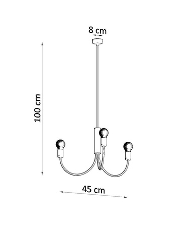 Sollux żyrandol / lampa wisząca Piccolo 3 3xE27 czarna SL.0856