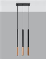 Sollux lampa wisząca Mozaica 3L 3xG9 czarno/miedziana SL.0889