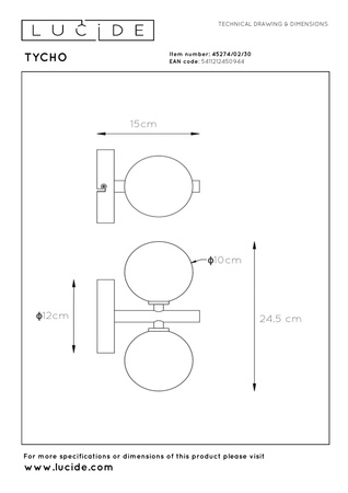 Lucide kinkiet Tycho 2xG9 28W czarny 45274/02/30