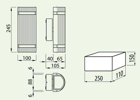 GTV kinkiet zewnętrzny Silva 2xGU10 czarny IP54 LD-SILVAGU10D-20