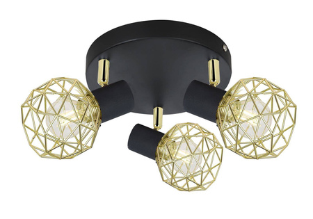 Candellux plafon (reflektorki) Acrobat 3xE14 czarno/złoty 98-66466
