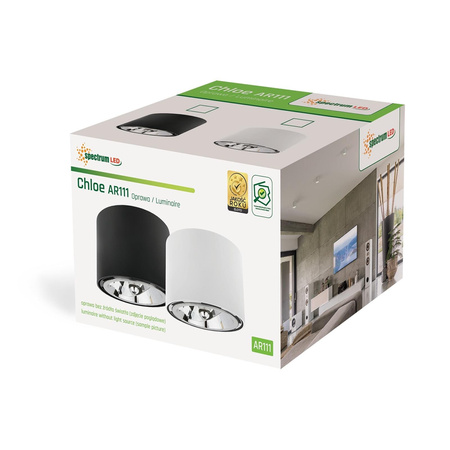 Spectrum plafon techniczny Chloe GU10 czarny SLIP005011