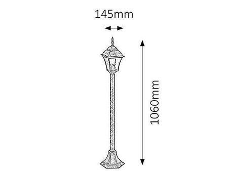 Rabalux lampa stojąca zewnętrzna Toscana E27 złota 106cm IP43 8395