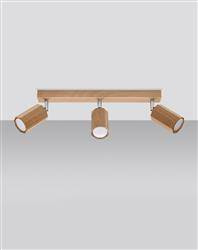 Sollux plafon (reflektorek) Zeke 3 3xGU10 drewniany SL.1030