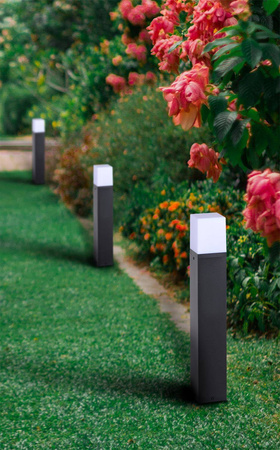 Kaja lampa stojąca zewnętrzna Geneva E27 czarno/biała 50cm IP44 K-8141