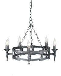 Elstead żyrandol / lampa wisząca Saxon 5xE14 czarno/srebrna SAX5-BLK-SIL