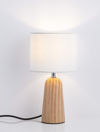 Luces Exclusivas lampa stołowa LED Muzquiz E27 1x12W IP20 wys. 30 cm biało/drewniana LE44297