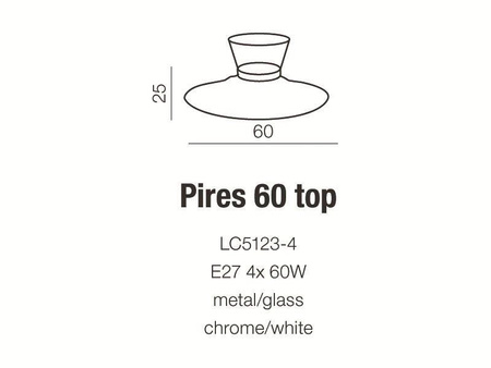 Azzardo plafon Pires 4xE27 biały/chrom AZ0281